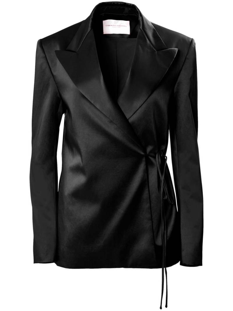 Carolina Herrera satin wrap blazer - Black von Carolina Herrera