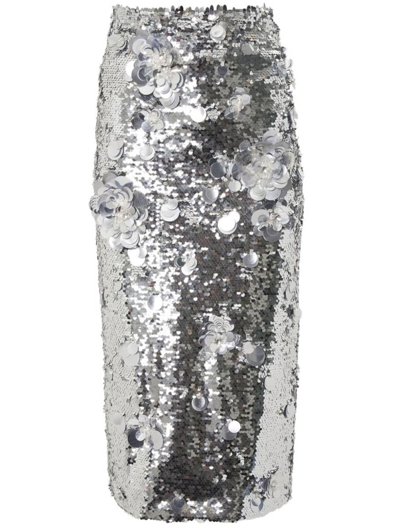 Carolina Herrera sequin-embellished midi skirt - Silver von Carolina Herrera