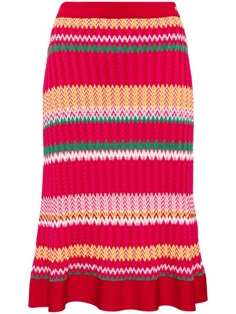 Carolina Herrera striped pattern midi-skirt - Pink von Carolina Herrera