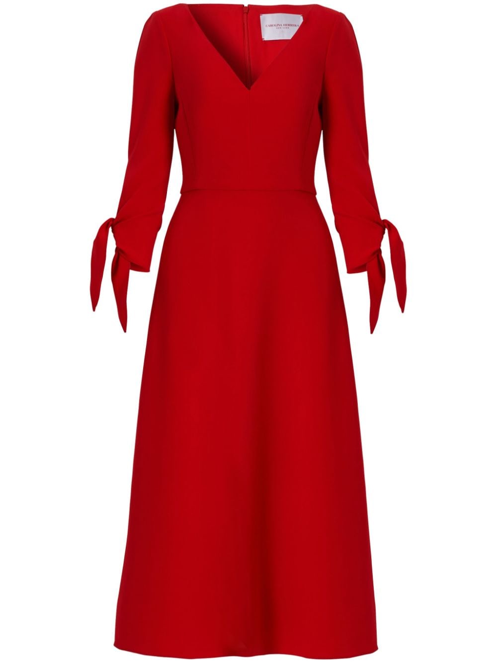 Carolina Herrera tie-sleeve midi dress - Red von Carolina Herrera