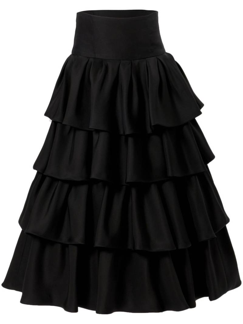 Carolina Herrera tiered midi skirt - Black von Carolina Herrera