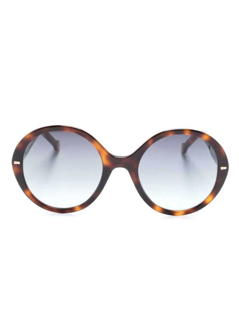 Carolina Herrera tortoiseshell-effect round-frame sunglasses - Brown von Carolina Herrera