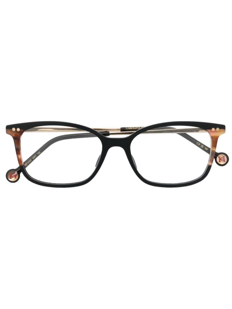 Carolina Herrera tortoiseshell rectangle-frame glasses - Black von Carolina Herrera