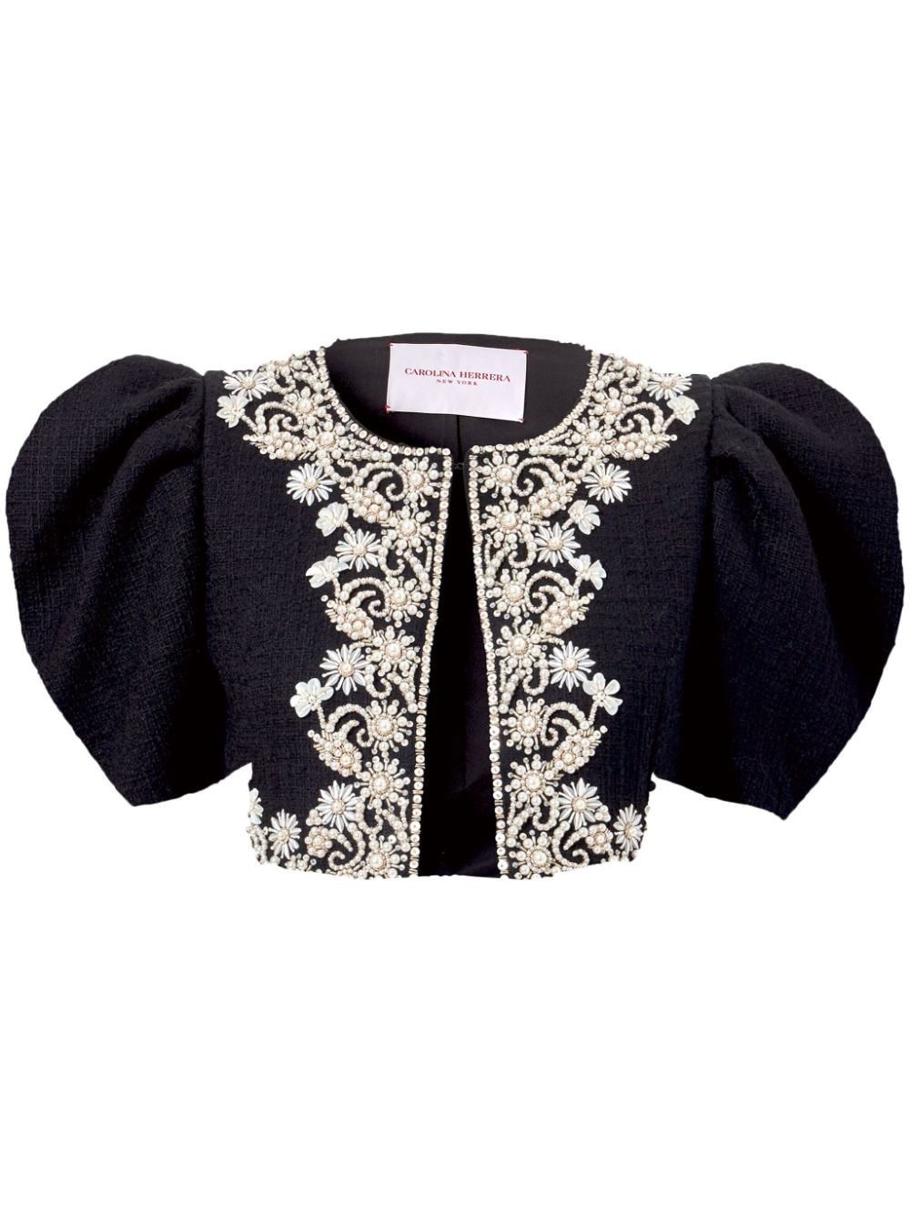 Carolina Herrera tweed embroidered cropped jacket - Black von Carolina Herrera