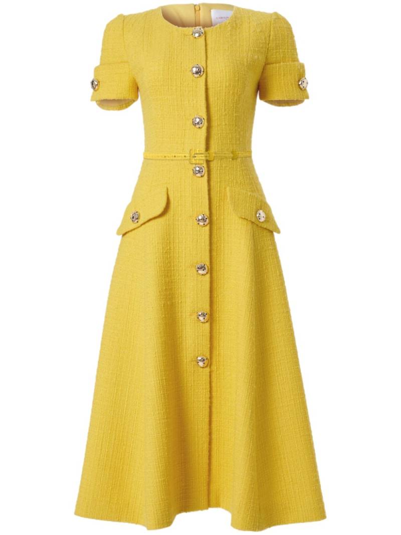 Carolina Herrera tweed midi dress - Yellow von Carolina Herrera