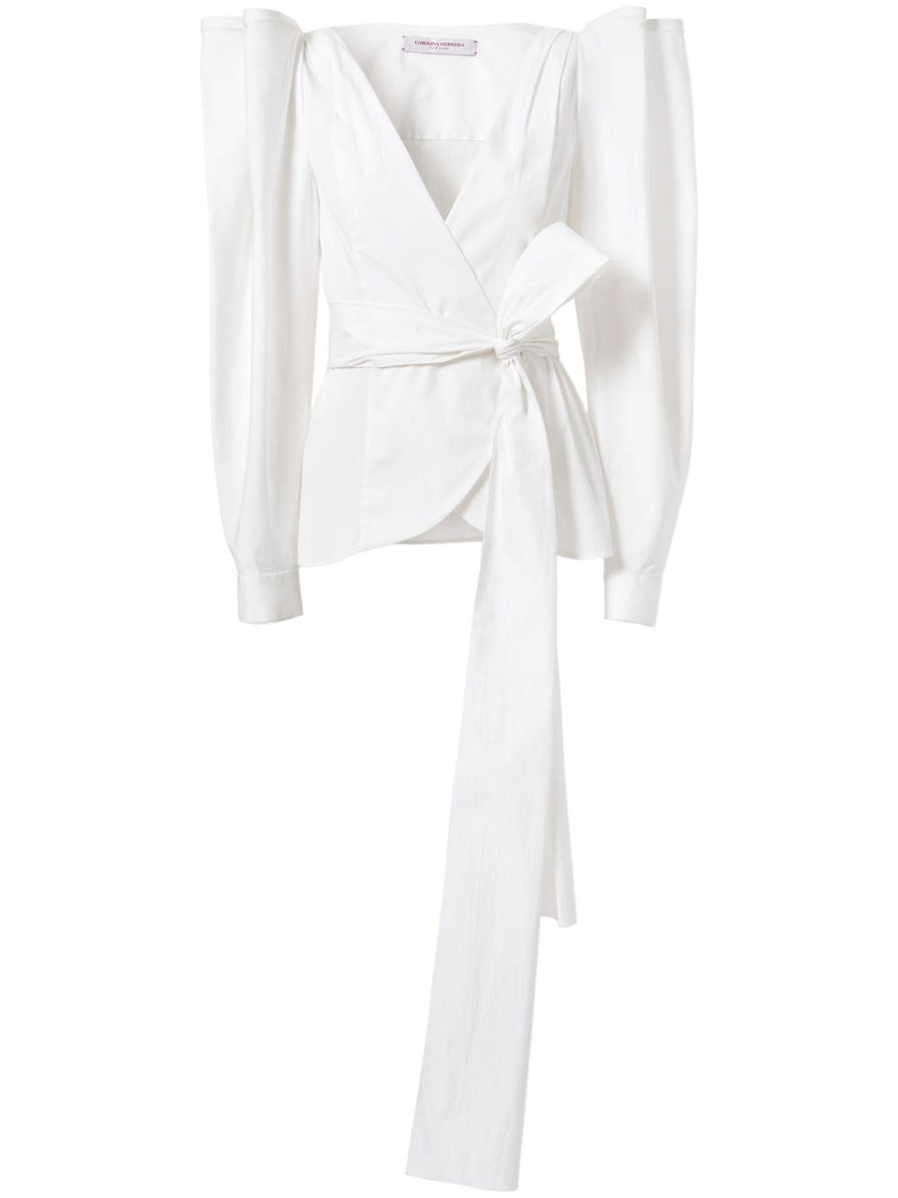 Carolina Herrera wrap puff-sleeve top - White von Carolina Herrera