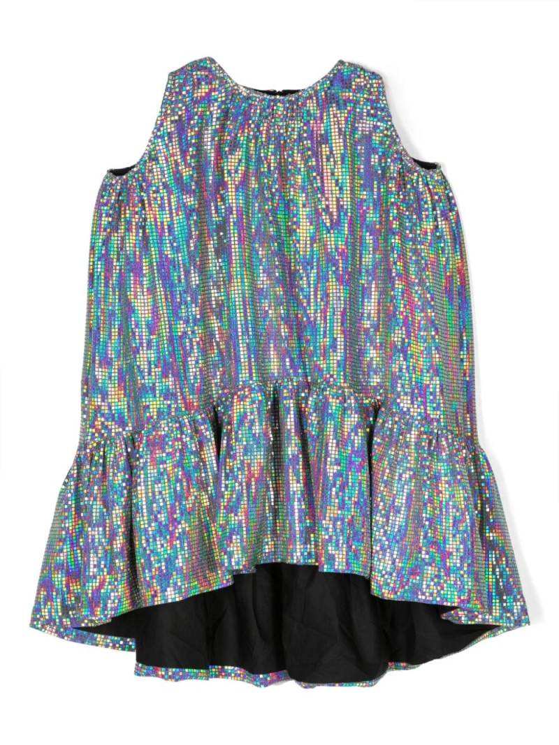 Caroline Bosmans iridescent ruffled dress - Silver von Caroline Bosmans