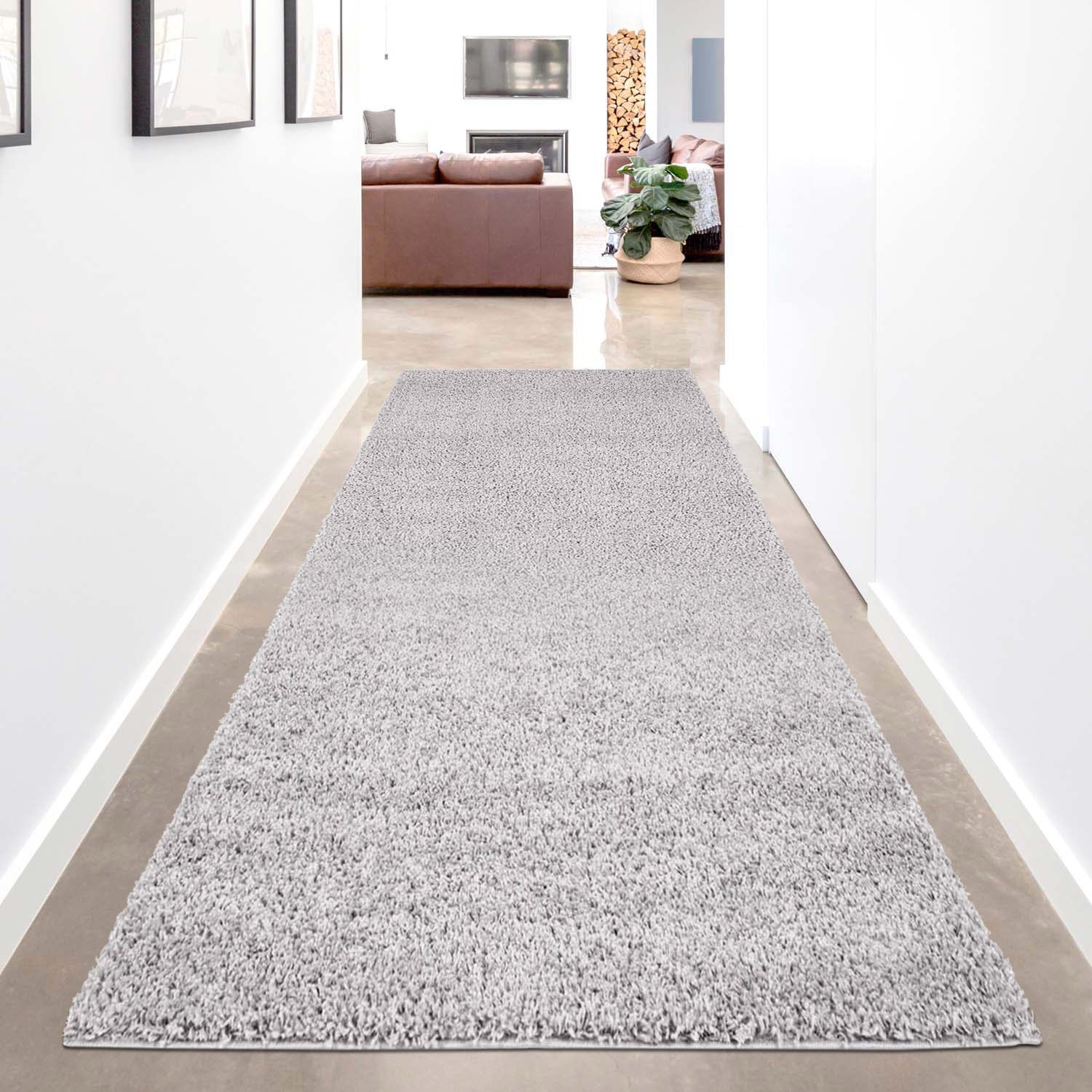 Carpet City Hochflor-Läufer »Shaggi uni 500«, rechteckig, 30 mm Höhe, Shaggy-Teppich, Uni Farben, ideal für Flur & Diele, Langflor, Weich von Carpet City