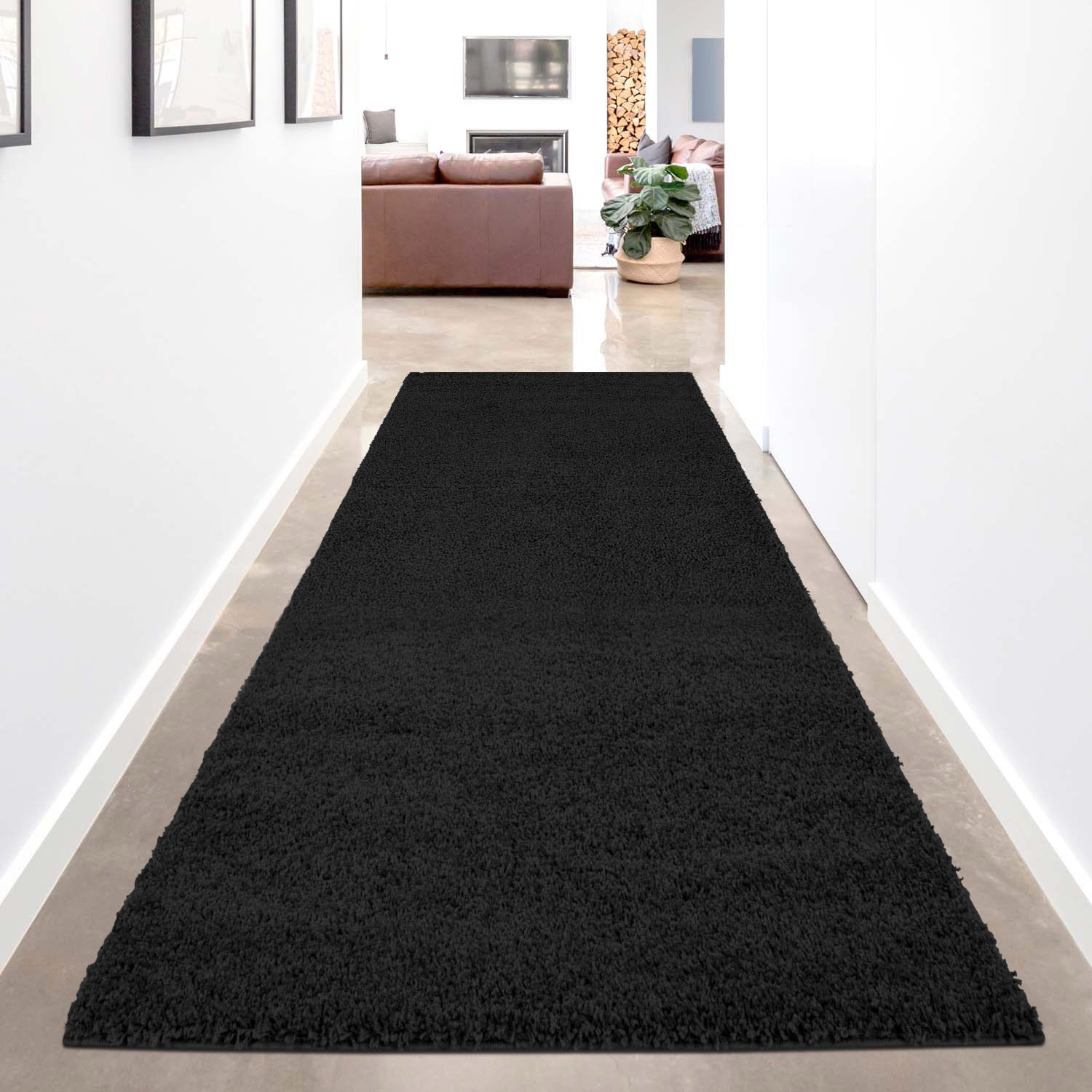 Carpet City Hochflor-Läufer »Shaggi uni 500«, rechteckig, Shaggy-Teppich, Uni Farben, ideal für Flur & Diele, Langflor, Weich von Carpet City