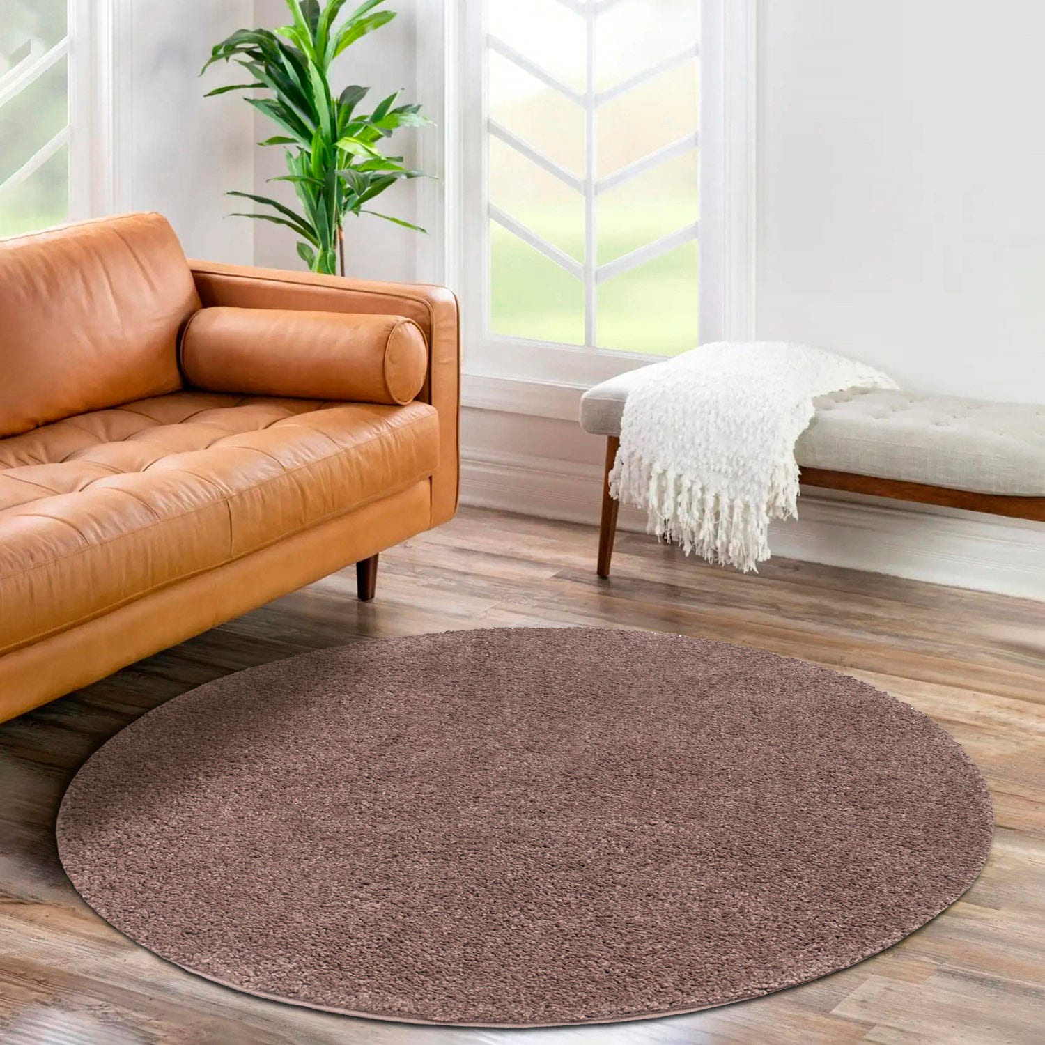 Carpet City Hochflor-Teppich »City Shaggy«, rund, Teppich Einfarbig Uni, besonders flauschig-weich von Carpet City