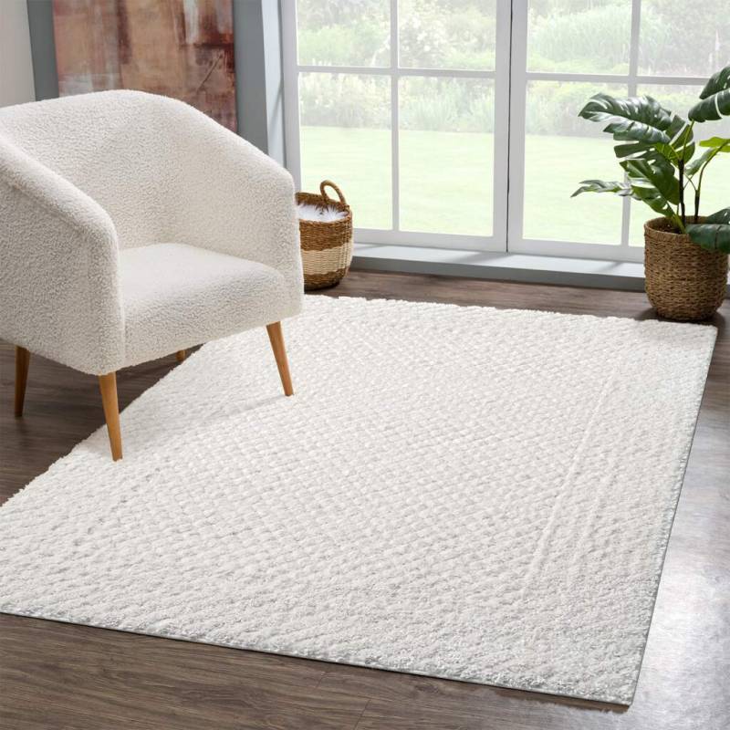 Carpet City Hochflor-Teppich »FOCUS627«, rechteckig, 20 mm Höhe, Boho-Teppich, Hochtief-Muster/ 3D-Effekt, für Wohnzimmer, Schlafzimmer von Carpet City