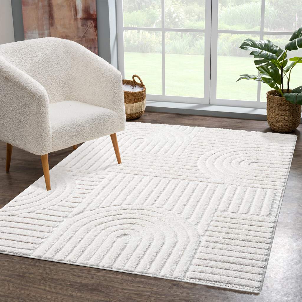 Carpet City Hochflor-Teppich »FOCUS765«, rechteckig, Boho-Teppich, Hochtief-Muster/ 3D-Effekt, für Wohnzimmer, Schlafzimmer von Carpet City