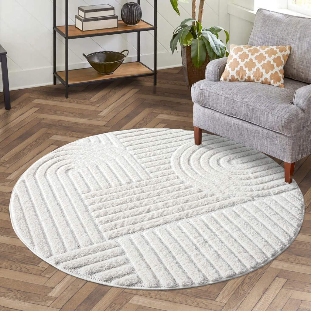 Carpet City Hochflor-Teppich »FOCUS765«, rund, 20 mm Höhe, Boho-Teppich, Hochtief-Muster/ 3D-Effekt, für Wohnzimmer, Schlafzimmer von Carpet City