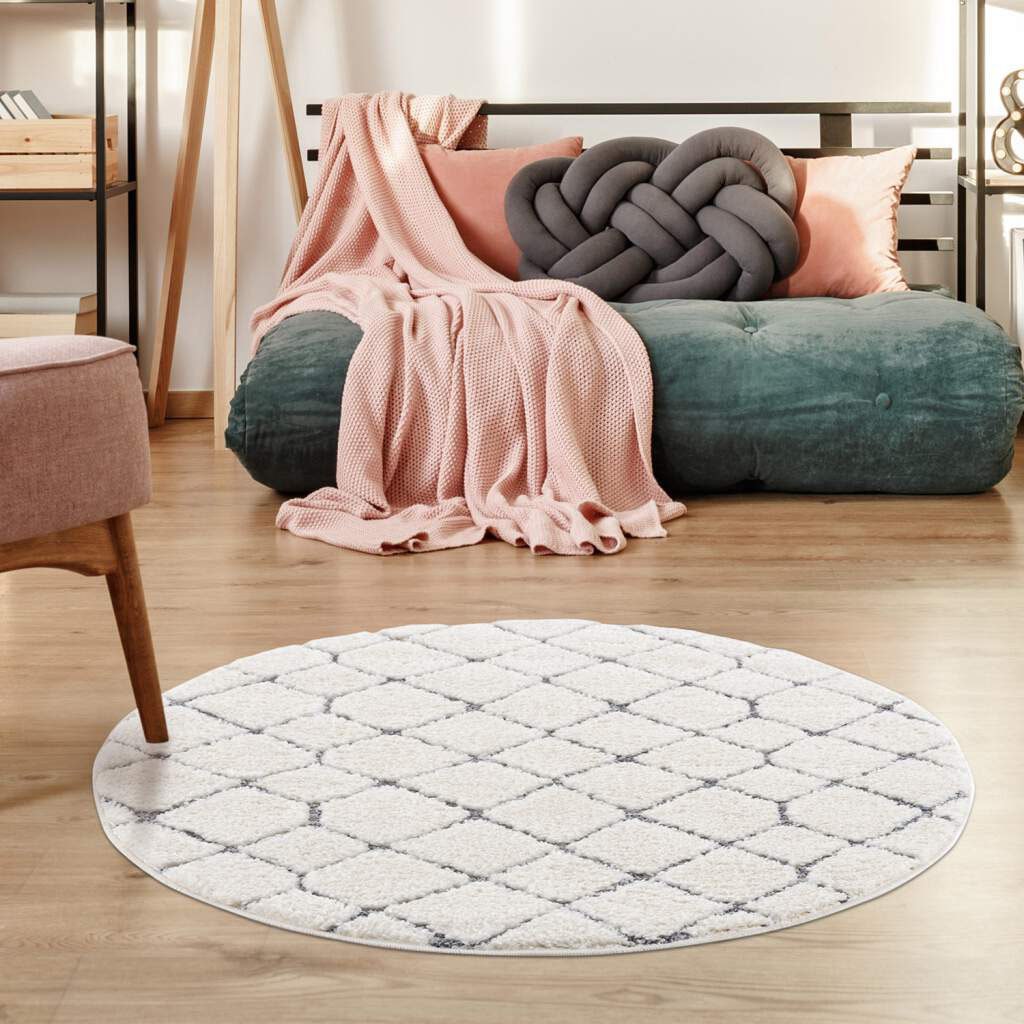 Carpet City Hochflor-Teppich »Focus 4499«, rund, besonders weich, Rauten-Optik, 3D-Effekt von Carpet City