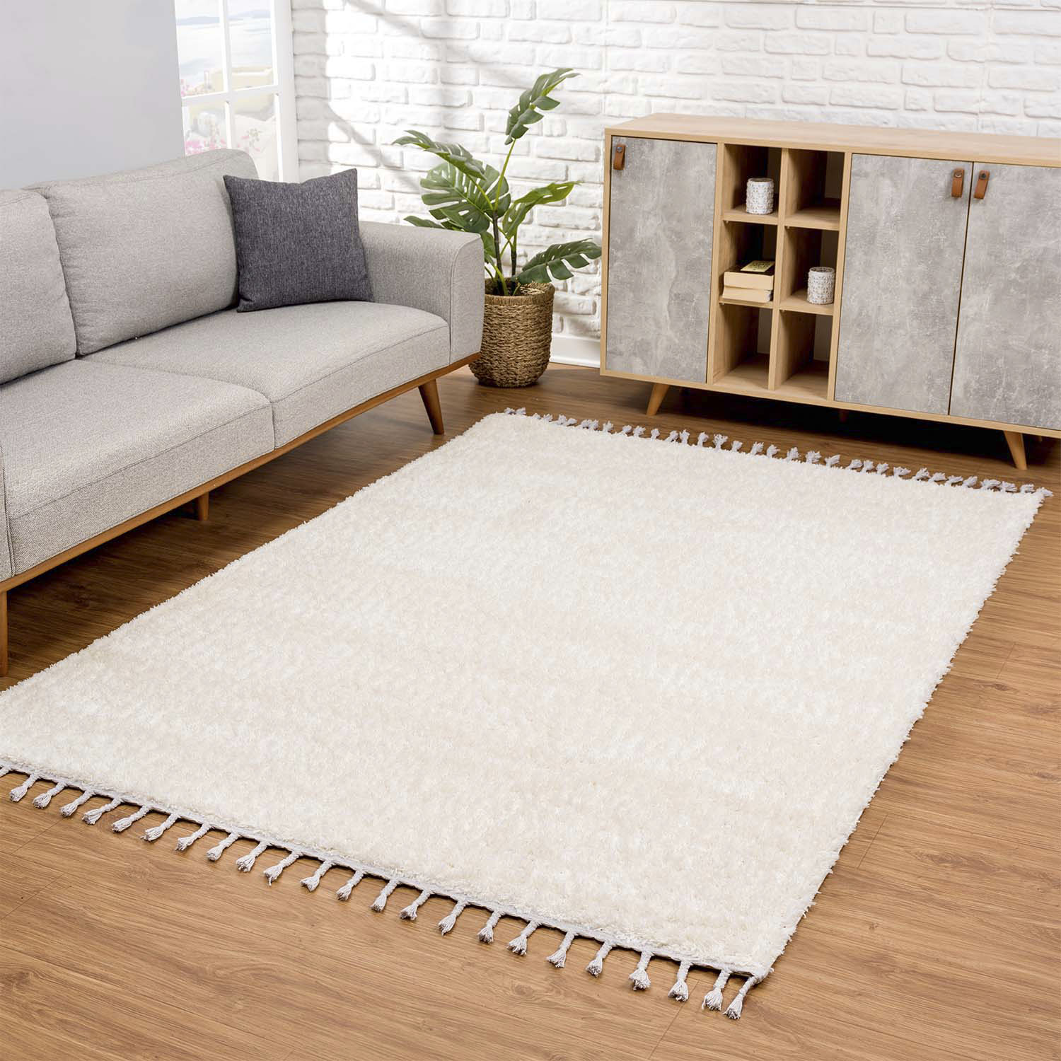 Carpet City Hochflor-Teppich »Pulpy 100«, rechteckig, 30 mm Höhe, sehr weich, mit Fransen, uni, viele Grössen, Wohnzimmer, Schafzimmer von Carpet City