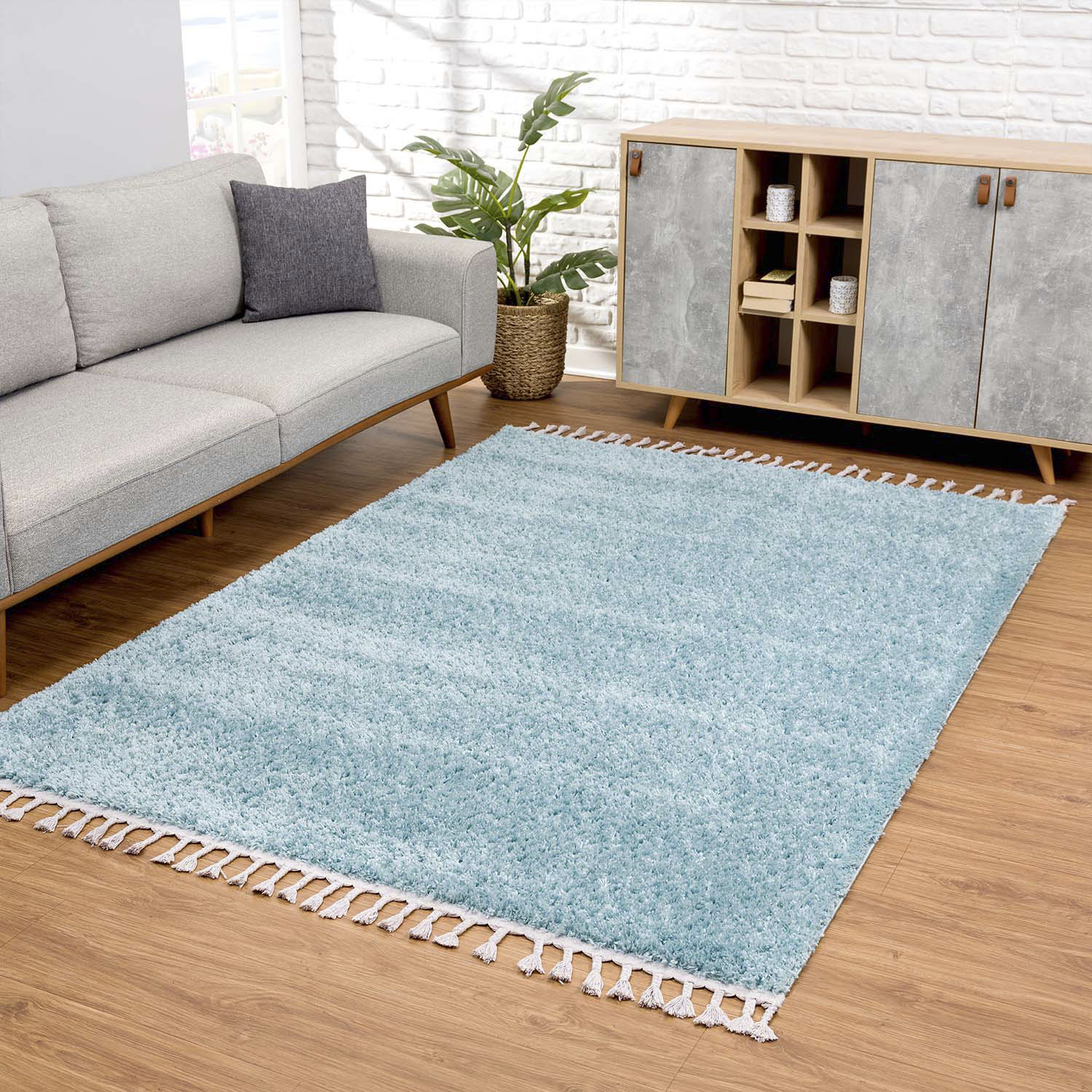 Carpet City Hochflor-Teppich »Pulpy 100«, rechteckig, 30 mm Höhe, sehr weich, mit Fransen, uni, viele Grössen, Wohnzimmer, Schafzimmer von Carpet City