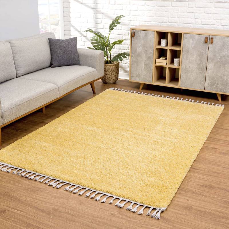 Carpet City Hochflor-Teppich »Pulpy 100«, rechteckig, sehr weich, mit Fransen, uni, viele Grössen, Wohnzimmer, Schafzimmer von Carpet City