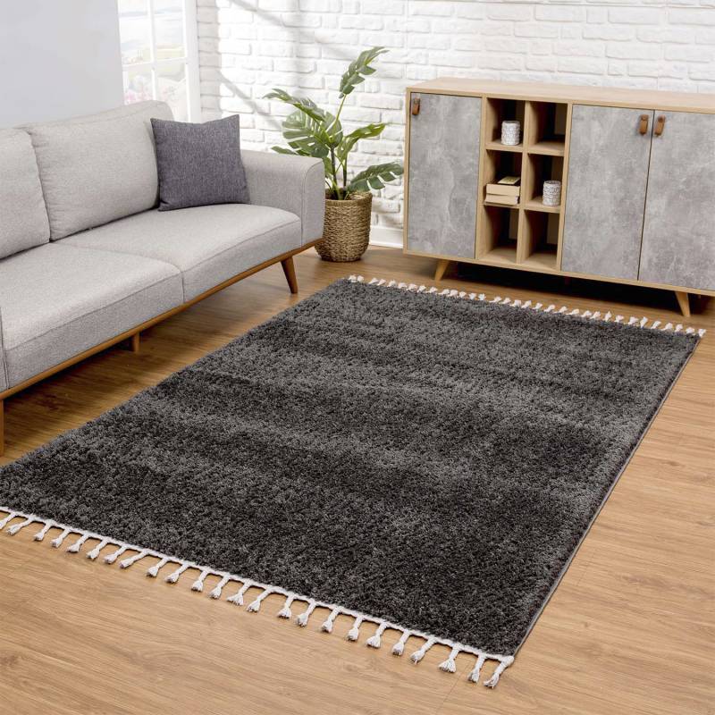 Carpet City Hochflor-Teppich »Pulpy 100«, rechteckig, sehr weich, mit Fransen, uni, viele Grössen, Wohnzimmer, Schafzimmer von Carpet City