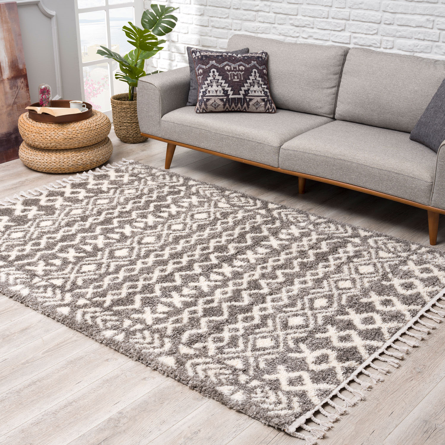 Carpet City Hochflor-Teppich »Pulpy 514«, rechteckig, besonders weich, mit Fransen, Ethno Look von Carpet City