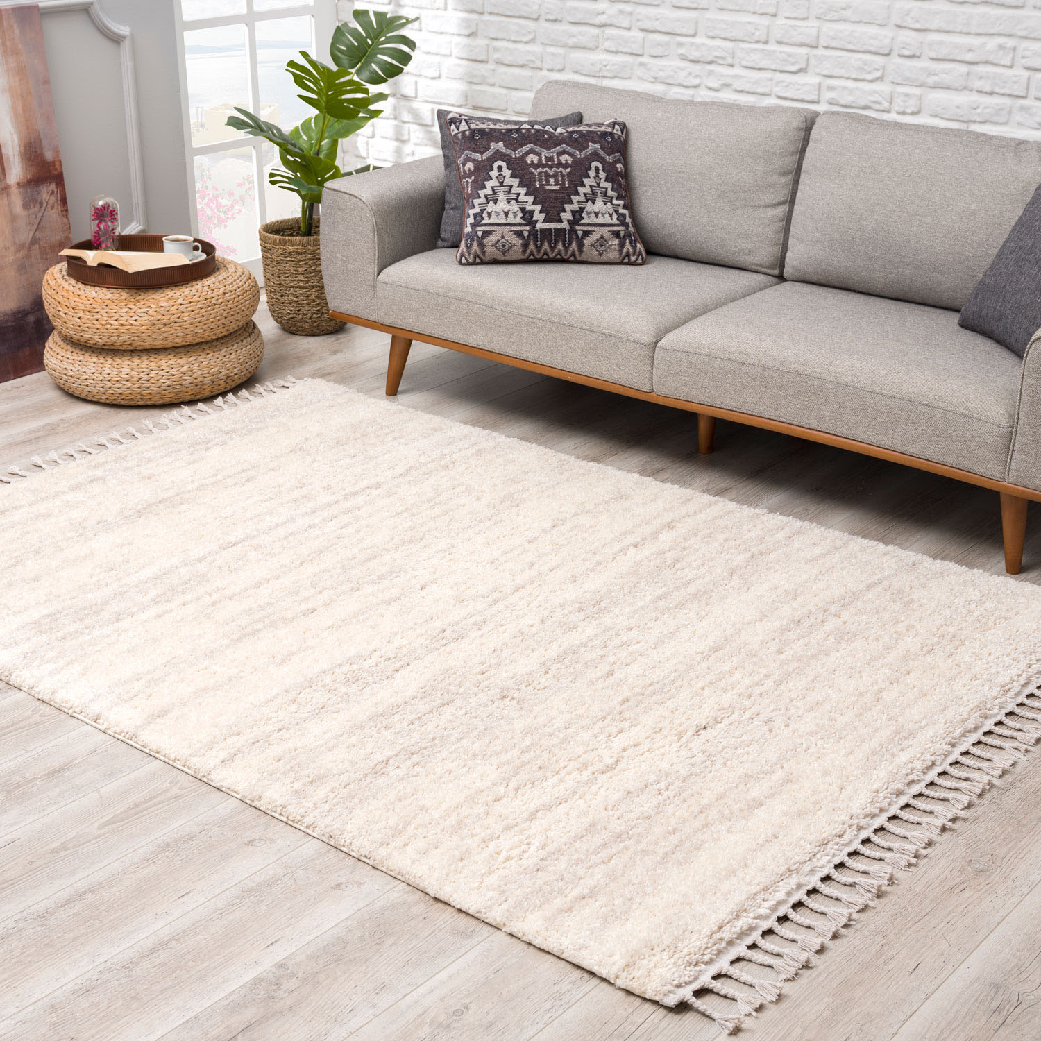 Carpet City Hochflor-Teppich »Pulpy 524«, rechteckig, 30 mm Höhe, besonders weich, mit Fransen, Meliert von Carpet City