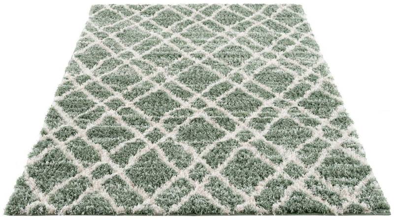 Carpet City Hochflor-Teppich »Pulpy 540«, rechteckig, besonders weich, Rauten-Optik, ideal für Wohnzimmer & Schlafzimmer von Carpet City