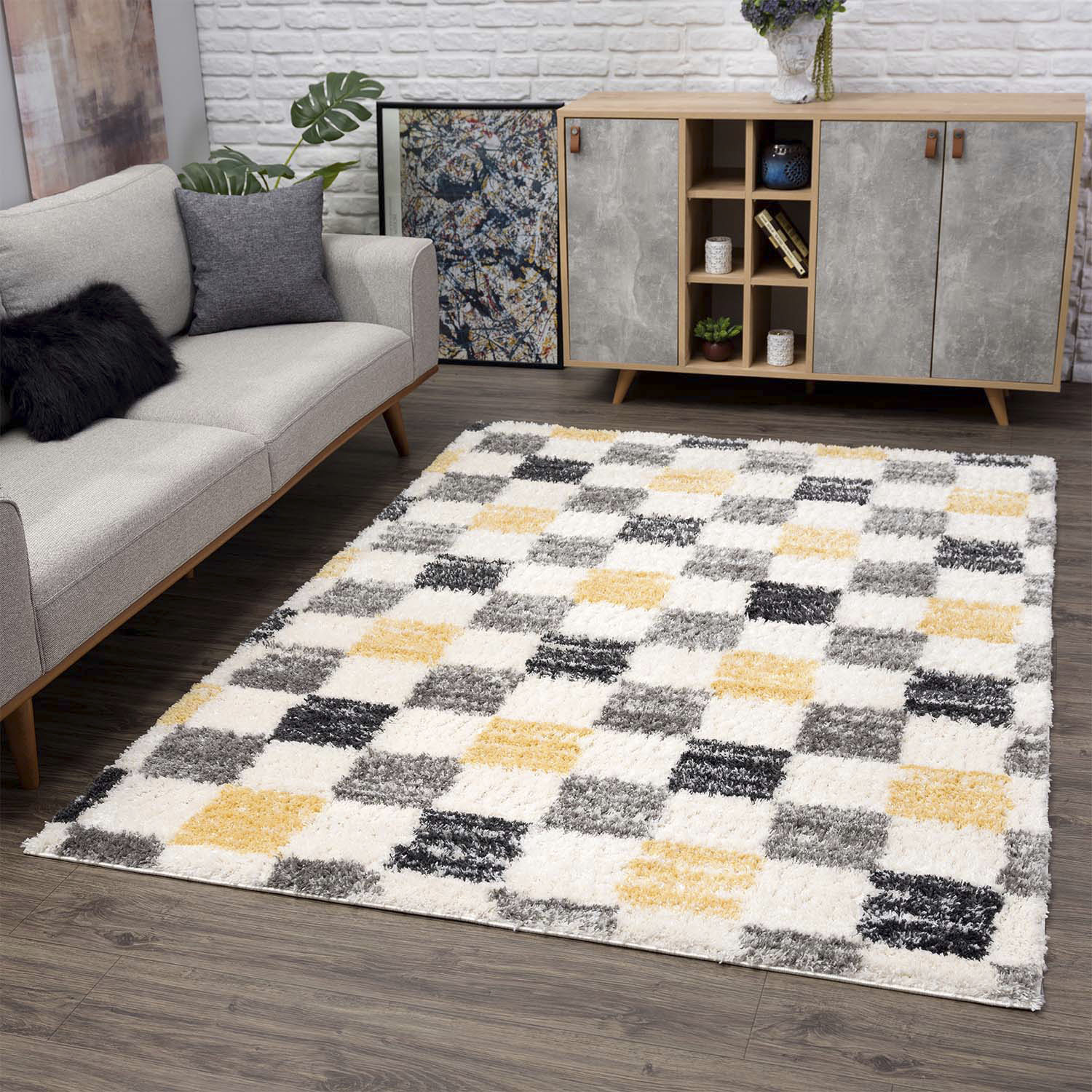 Carpet City Hochflor-Teppich »Pulpy 554«, rechteckig, 30 mm Höhe, besonders weich, Karo-Optik, ideal für Wohnzimmer & Schlafzimmer Carpet City Hochflor-Teppich »Pulpy 554«, rechteckig, 30 mm Höhe, besonders weich, Karo-Optik, ideal für Wohnzimmer & Schlafzimmer von Carpet City