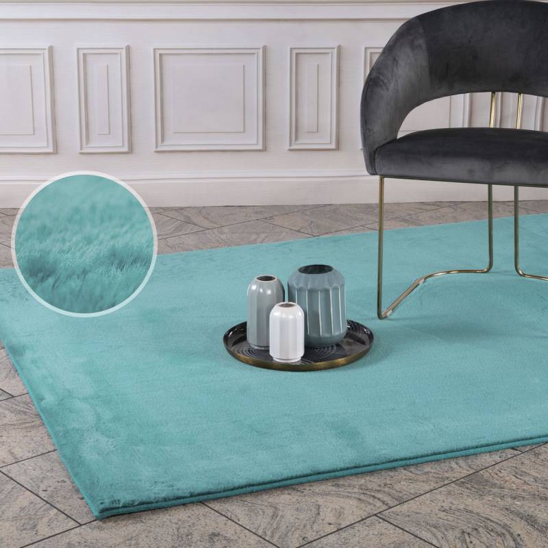 Carpet City Hochflor-Teppich »TOPIA 400«, rechteckig, 21 mm Höhe, Kunstfell-Teppich mit Kaninchenfell-Optik, Haptik, Schlafzimmer von Carpet City