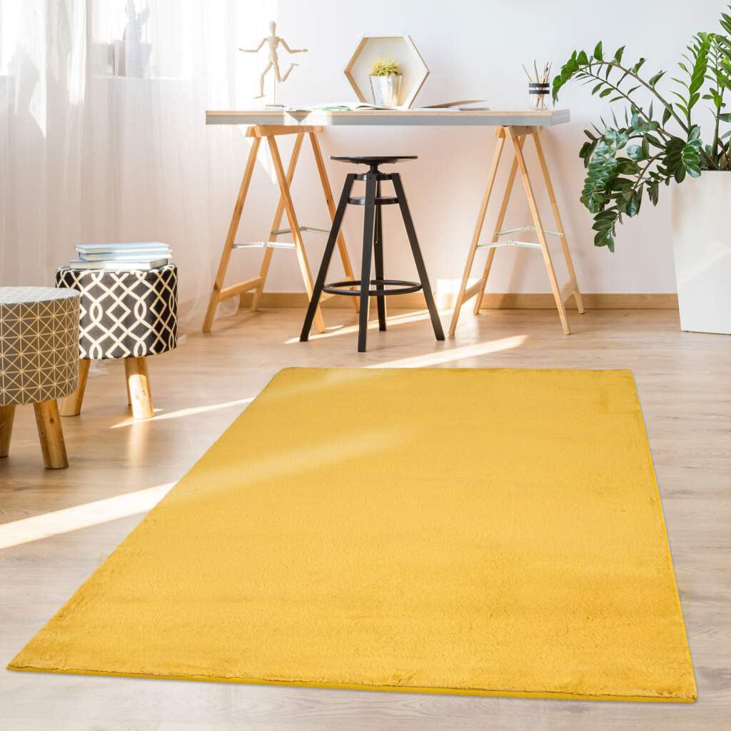 Carpet City Hochflor-Teppich »TOPIA 400«, rechteckig, 21 mm Höhe, Kunstfell-Teppich mit Kaninchenfell-Optik, Wohnzimmer, Schlafzimmer von Carpet City