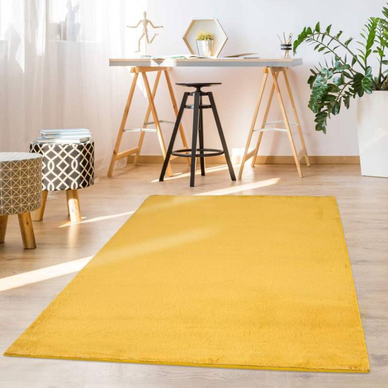 Carpet City Hochflor-Teppich »TOPIA 400«, rechteckig, 21 mm Höhe, Kunstfell-Teppich mit Kaninchenfell-Optik, Haptik, Schlafzimmer von Carpet City