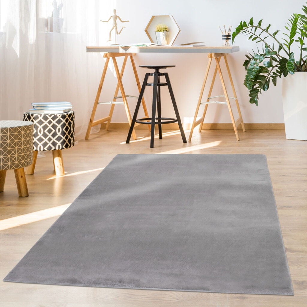 Carpet City Hochflor-Teppich »TOPIA 400«, rechteckig, Kunstfell-Teppich mit Kaninchenfell-Optik, Wohnzimmer, Schlafzimmer von Carpet City