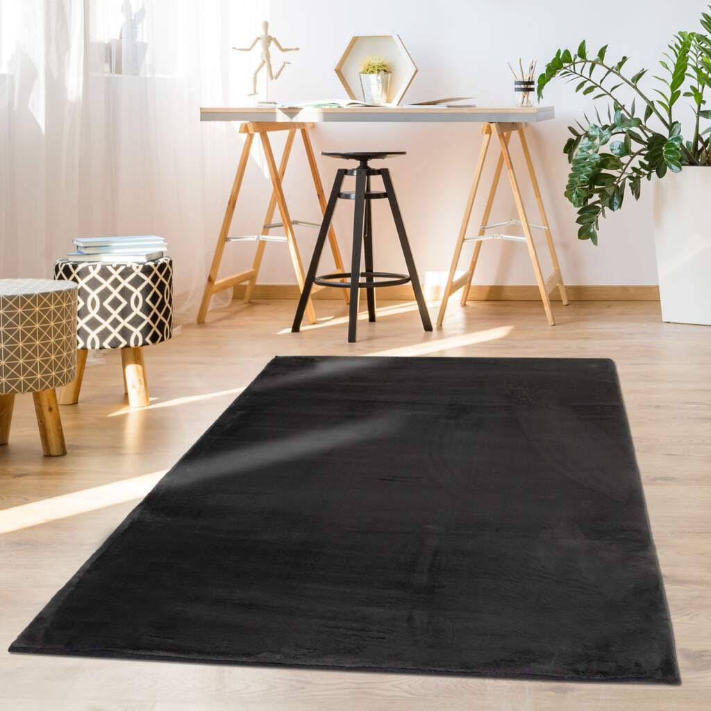 Carpet City Hochflor-Teppich »TOPIA 400«, rechteckig, 21 mm Höhe, Kunstfell-Teppich mit Kaninchenfell-Optik, Wohnzimmer, Schlafzimmer von Carpet City