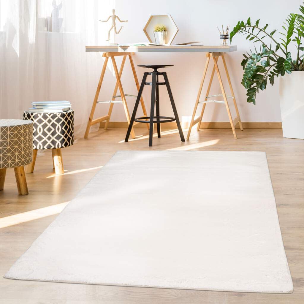 Carpet City Hochflor-Teppich »TOPIA 400«, rechteckig, 21 mm Höhe, Kunstfell-Teppich mit Kaninchenfell-Optik, Wohnzimmer, Schlafzimmer von Carpet City