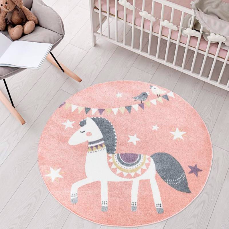 Carpet City Kinderteppich »ANIME890«, rund, Kinderzimmer Teppich Modern mit lustigen Cartoon-Figuren, Multi von Carpet City