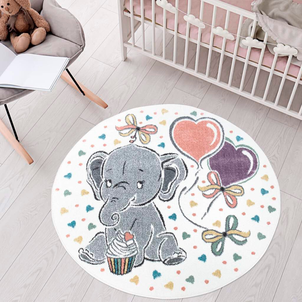 Carpet City Kinderteppich »ANIME896«, rund, Kinderzimmer Teppich Modern mit lustigen Cartoon-Figuren, Multi von Carpet City