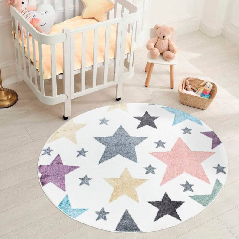 Carpet City Kinderteppich »ANIME903«, rund, 11 mm Höhe, Kinderzimmer Teppich Modern mit lustigen Cartoon-Figuren, Multi von Carpet City