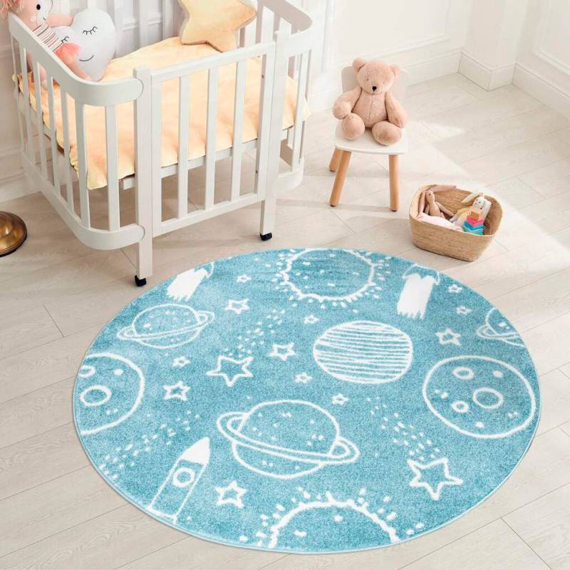 Carpet City Kinderteppich »ANIME912«, rund, Kinderzimmer Teppich Modern mit lustigen Cartoon-Figuren, Multi von Carpet City