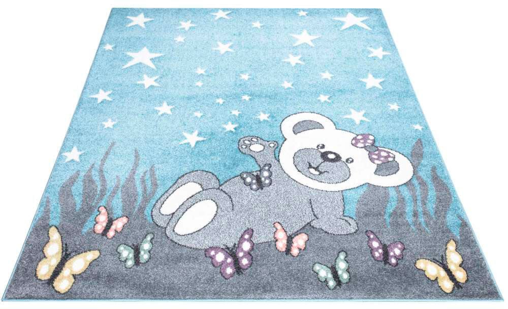 Carpet City Kinderteppich »ANIME916«, rechteckig, 11 mm Höhe, Kinderzimmer Teppich Modern mit Mond, Blumen, Wolken, Creme, Multi von Carpet City