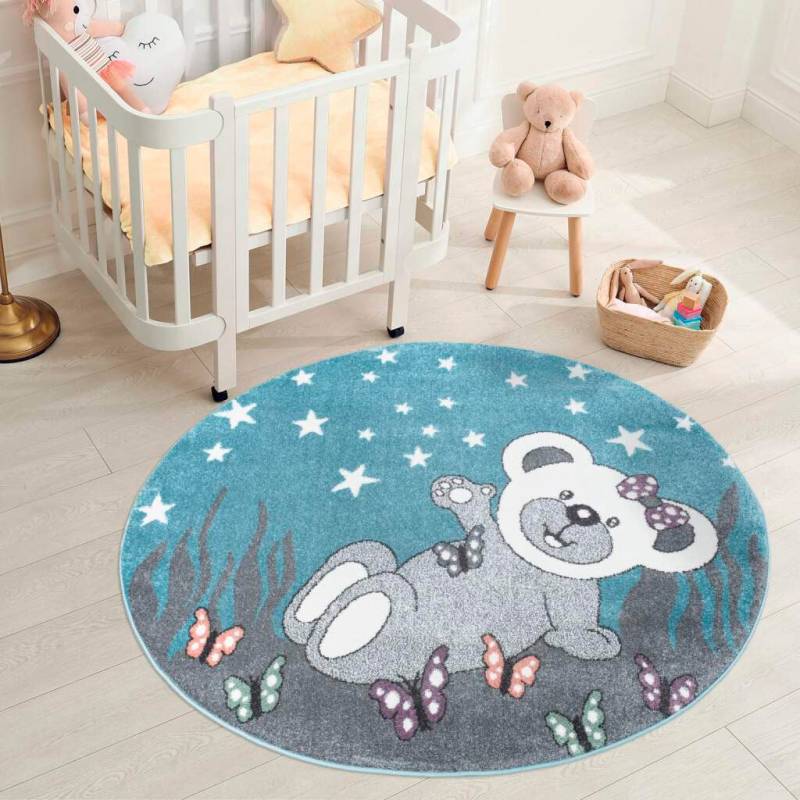 Carpet City Kinderteppich »ANIME916«, rund, Kinderzimmer Teppich Modern mit lustigen Cartoon-Figuren, Multi von Carpet City