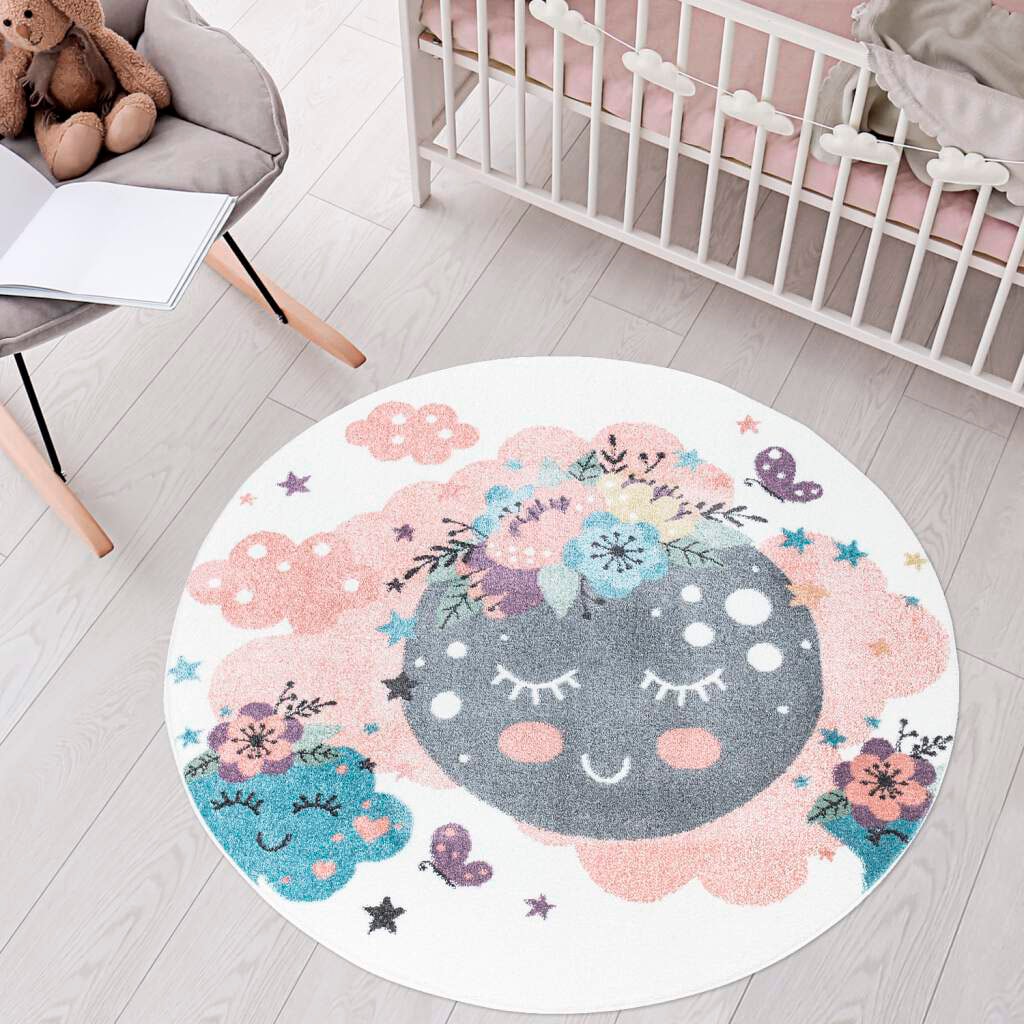 Carpet City Kinderteppich »ANIME917«, rund, Kinderzimmer Teppich Modern mit lustigen Cartoon-Figuren, Multi von Carpet City