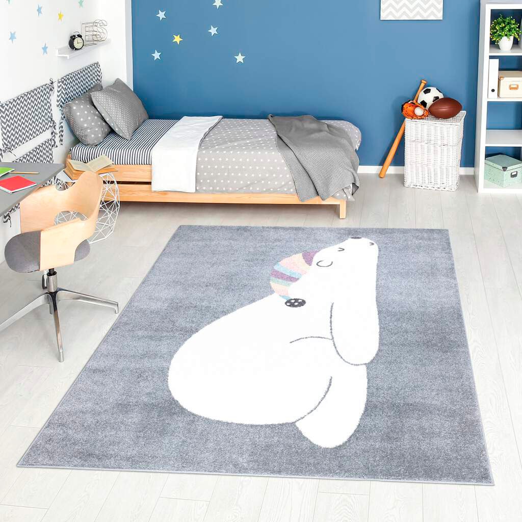 Carpet City Kinderteppich »ANIME921«, rechteckig, 11 mm Höhe, Kinderzimmer Teppich Modern mit Mond, Blumen, Wolken, Creme, Multi von Carpet City