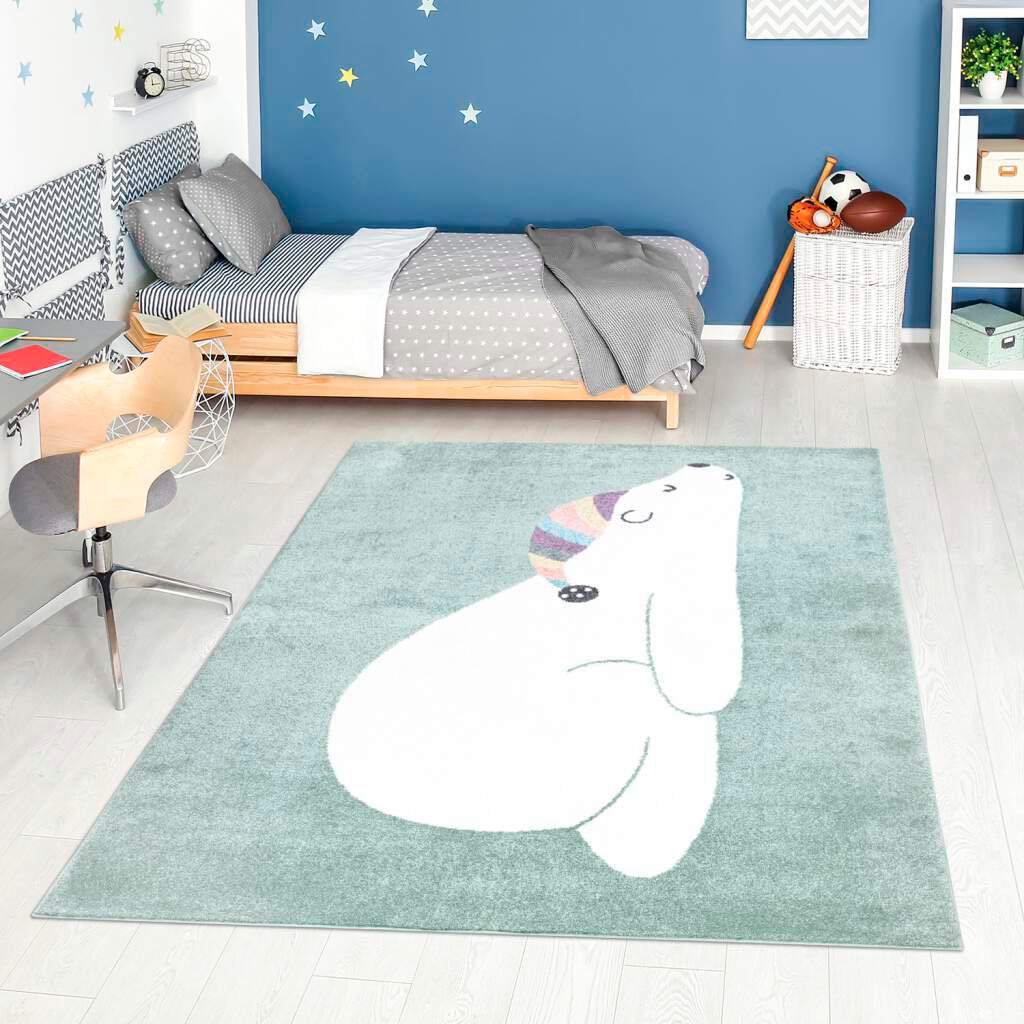 Carpet City Kinderteppich »ANIME921«, rechteckig, 11 mm Höhe, Kinderzimmer Teppich Modern mit Mond, Blumen, Wolken, Creme, Multi von Carpet City