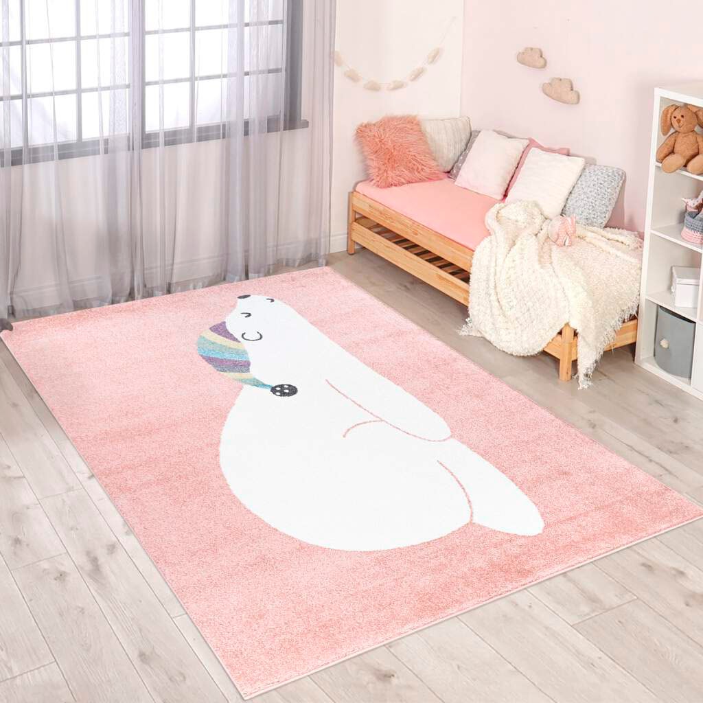 Carpet City Kinderteppich »ANIME921«, rechteckig, 11 mm Höhe, Kinderzimmer Teppich Modern mit Mond, Blumen, Wolken, Creme, Multi von Carpet City