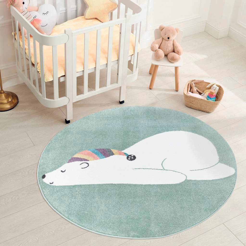 Carpet City Kinderteppich »ANIME921«, rund, Kinderzimmer Teppich Modern mit lustigen Cartoon-Figuren, Multi von Carpet City