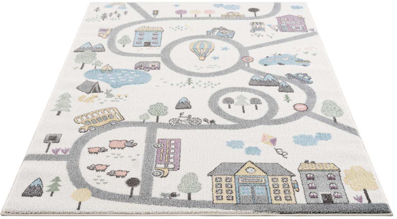 Carpet City Kinderteppich »Anime9376«, rechteckig, Strassen-Spiel-Teppich, Auto, Weicher Flor, Pflegeleicht, Kinderzimmer von Carpet City