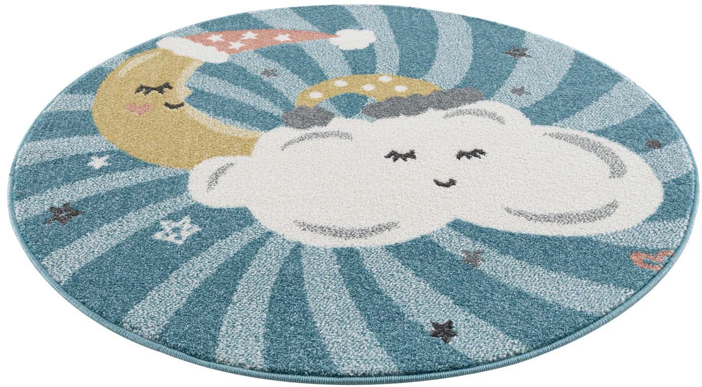 Carpet City Kinderteppich »Anime9380«, rund, Teppich Mond, Wolken, Sterne, Weicher Flor von Carpet City