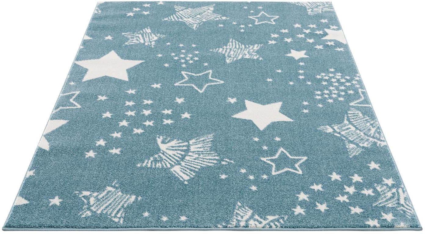 Carpet City Kinderteppich »Anime9387«, rechteckig, Sternen-Teppich, Weicher Flor, Pflegeleicht, Kinderzimmer von Carpet City