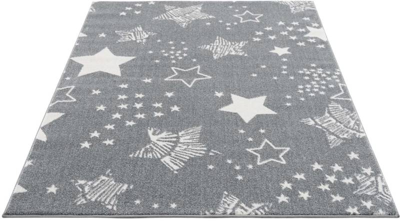 Carpet City Kinderteppich »Anime9387«, rechteckig, Sternen-Teppich, Weicher Flor, Pflegeleicht, Kinderzimmer von Carpet City