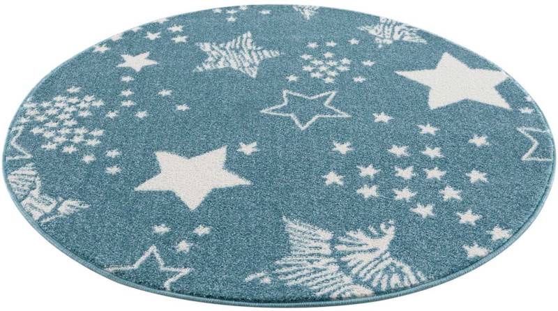 Carpet City Kinderteppich »Anime9387«, rund, Sternen-Teppich, Weicher Flor, Pflegeleicht, Kinderzimmer von Carpet City