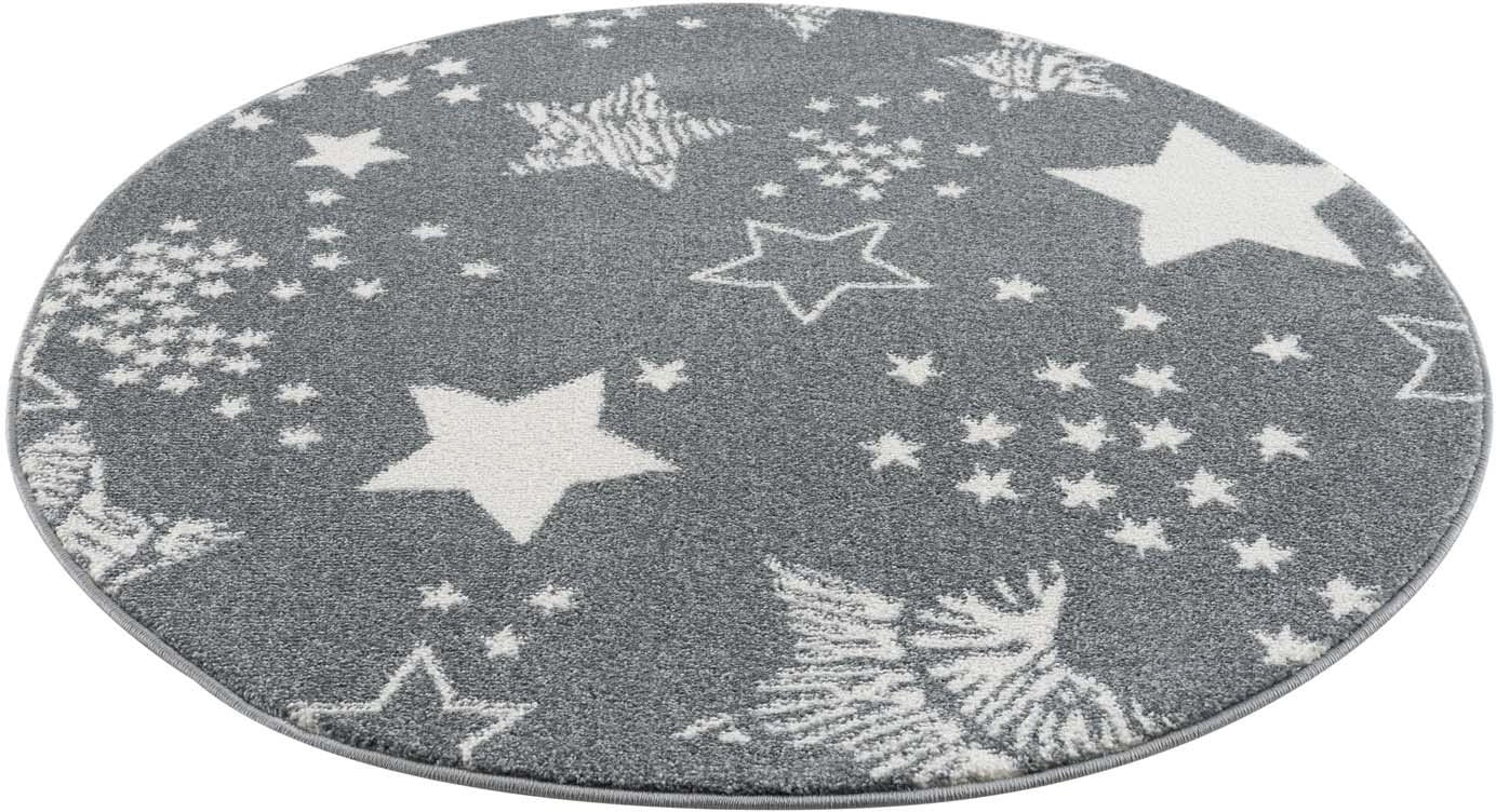 Carpet City Kinderteppich »Anime9387«, rund, Sternen-Teppich, Weicher Flor, Pflegeleicht, Kinderzimmer von Carpet City