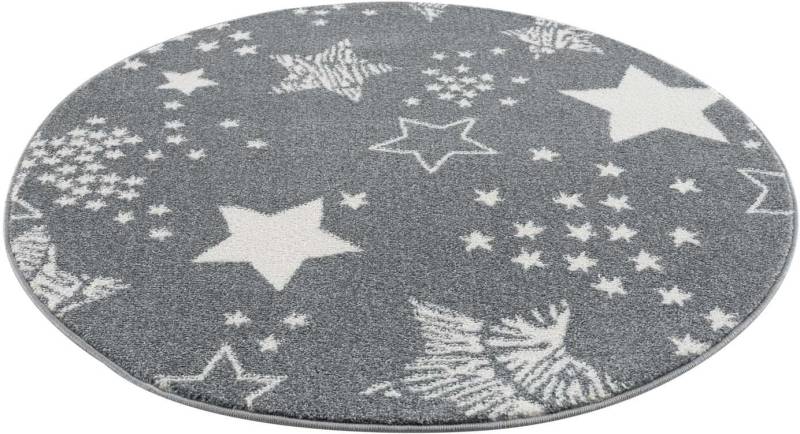 Carpet City Kinderteppich »Anime9387«, rund, 11 mm Höhe, Sternen-Teppich, Weicher Flor, Pflegeleicht, Kinderzimmer von Carpet City